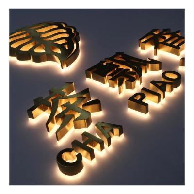 China Adaptador de alimentación de acero inoxidable exterior personalizado LED retroiluminado señales iluminadas en venta