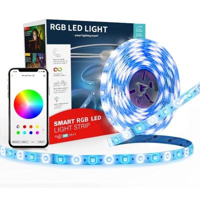 China Wifi Smart Multi-Color 5m 12v 5050 RGB LED Strip Light para iluminação doméstica personalizável à venda