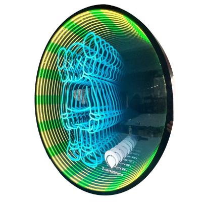 China Custom Mirror Infinity Effect Tunnel Licht Led Zeichen Edelstahl Außen Neon Zeichen zu verkaufen