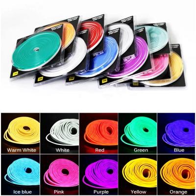 China LANDSCAPE factory wholesale 6x12mm 8x16mm dc12v/24v 12 color RGB 2.5CM DC12V PVC strip cable single cuttable 1cm neon led for sale