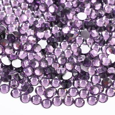 China Wholesale SS3-SS30 Color Tanzanite Flatback Flatback Crystal Rhinestones Non Hotfix Glass Rhinestones For Clothing for sale