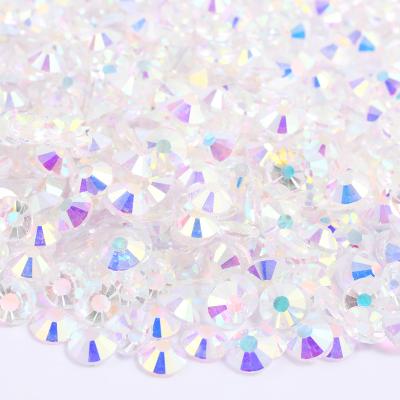 China Wholesale Clear Glass Crystal Rhinestones For Decoration SS3-SS30 ab Crystal Strass Nail Stones Flatback Flatback for sale