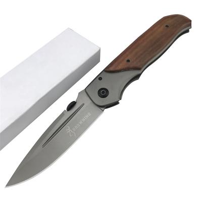 China Quick-change Outdoor Hunting Tactics Camping Survival And Rescue Multifunction Folding Knife With Wooden Handle for sale