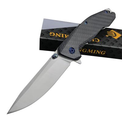 China Non-variable Camping EDC Outdoor Survival Knives Hunting Carbon Fiber CM100 Tactical Folding Pocket Knife for sale