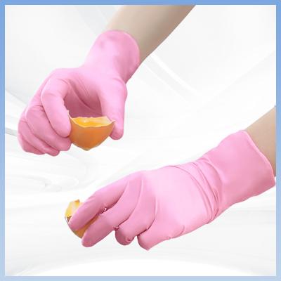 China Chemical Resistant Pink Nitrile Disposable Gloves For Laboratory for sale