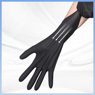 China Schwarzer Diamond Grip Food Processing Gloves 8 Mil Nitrile Gloves 100Pcs pro Behälter zu verkaufen