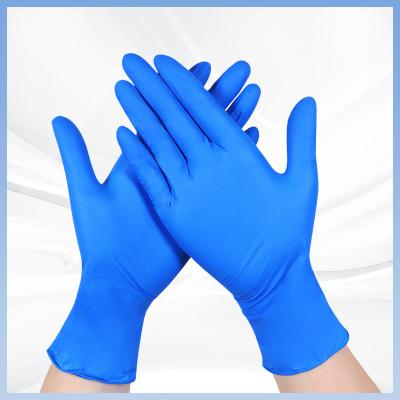 China Guantes azules disponibles ácido y álcali del nitrilo de 9 pulgadas resistentes en venta