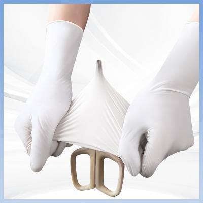 China White Disposable Synthetic Nitrile Gloves Antistatic 100pcs/ Box for sale