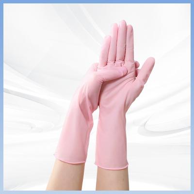 China Flexible Durable Pink Synthetic Nitrile Gloves Non Irritating Nitrile Safety Gloves for sale