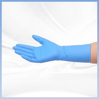 China Waterproof Oil Resistant Lab Safety Gloves Blue Hygienic Disposable Gloves for sale