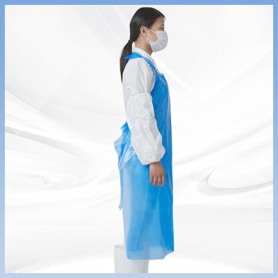 China Blue Disposable CPE Apron 71cm*116cm Plastic Aprons Disposable for sale