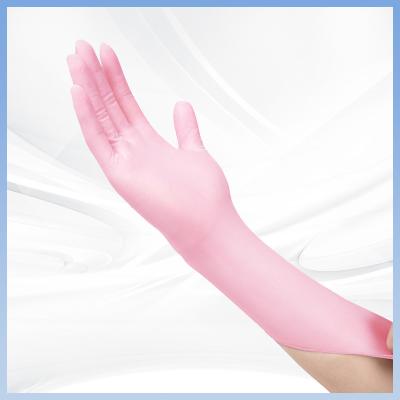 Chine Des gants de nitrile synthétiques jetables rose doux à vendre