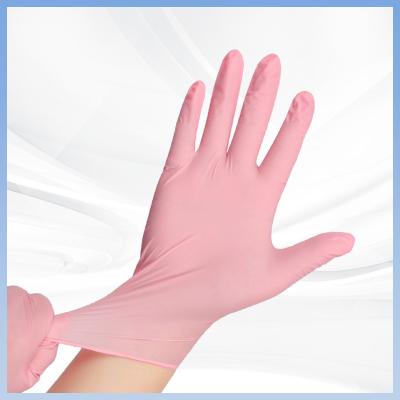 Chine Gants jetables en nitrile synthétique rose pour une hygiène des mains sans souci à vendre