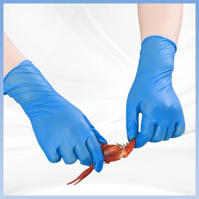 China FDA wegwerp PVC handschoenen voor veilig en hygiënisch zwembad Blauwe kleur Te koop