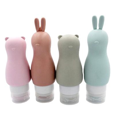 China Travel/Camping/Business/Diary Travel Washing 2020 Customized Eco Non-Toxic Cute Rabbit Bear Shape Mini Silicone Travel Bottle For Personal Care for sale