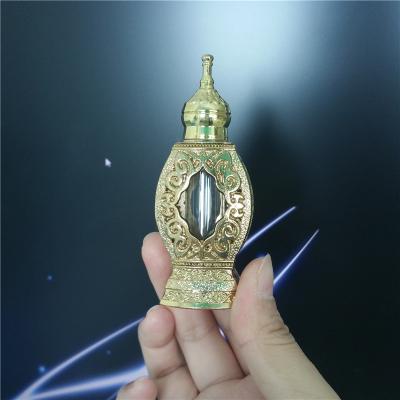 China Personal Care 3ML Empty Fancy Glass Perfume Bottle With Arabic Style Design Decorations And White Box Package For Essential Oil Refilling Use for sale