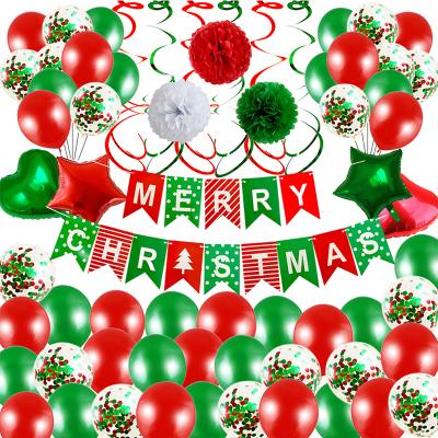 China Gift Toy Happy Christmas Party Decoration 18 inch heart star pentagon foil balloon 12 inch Merry Christmas banner latex balloons for sale