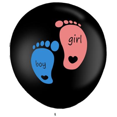 China Eco-friendly Latex Balloon 36inch Customize Logo Giant Black Balloon Boy And Girl Print Logo Reveal Gender Balloon for sale