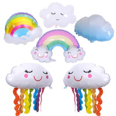 China Wholesale Birthday Party Decoration Foil Decoration Baby Gift Toy Rainbow Tassel Cloud Balloon for sale