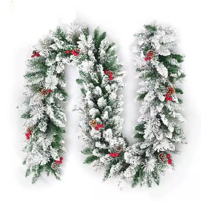 China Factory Wholesale Christmas Decoration White Snowflakes Christmas Ornaments Hanging Garland Rattan for sale