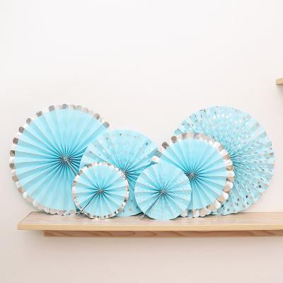 China Hot Decoration Factory Party Decoration Christmas Paper Fan Flower Set for sale