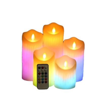 China Home Decoration Battery Operated Flameless Christmas Led Lights Candles Real Wax With Remote Control /LED Candle Light for sale