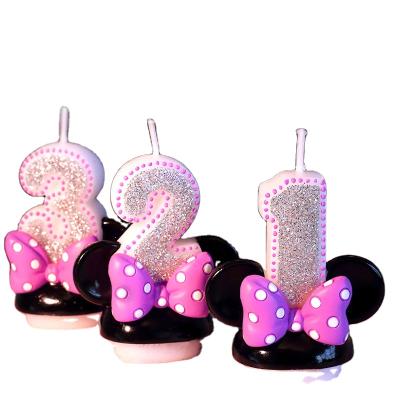 China Home Decorative Decoration Mouse Ears Birthday Candles Number Candle for sale