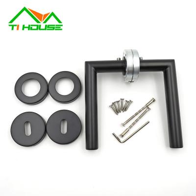 China Modern Simple Design Door Handle Stainless Steel Internal Exterior Door Modern Hardware Sets Door Handle for sale