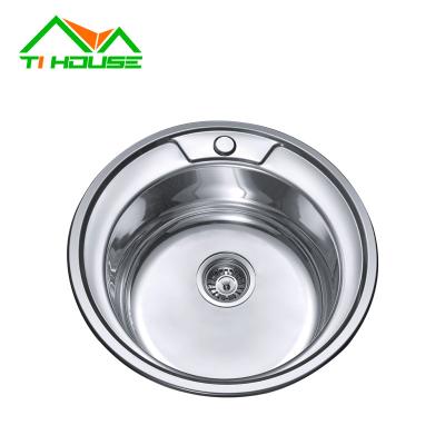 China Without Faucet Kitchen Dishware Sink Drop In Single Bowl Stainless Steel Kitchen Basin Sink With One Connection Hole for sale