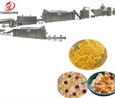 China Twin Screw Extrusion Food Processing Line Cheese Balls Manufacturing Maker Plant Corn Flakes Coco Pops Breakfast Cereals Snacks Food Making Machine for sale