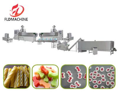 China New Type Chewing Pet Food Production Line / Double Color Dog Chews Production Machines Wholesale Price Automatic Dog Food Pet Chews Making Machine for sale