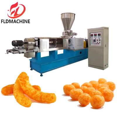 China Extrusion Puffy Corn Finger Snack Curls Maker Puffed Cereal Snacks Extruder Machine for sale