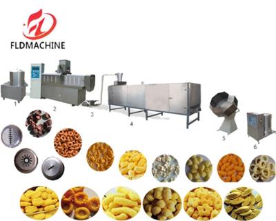 China Corn Puff Food Flakes Coco Ball Fruit Ring Cereal Machinery Production Line for sale