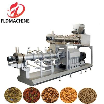 China Professional SLG90 Fish Feed Production Line for Pet Dog Food Pellet Extruder Machine for sale