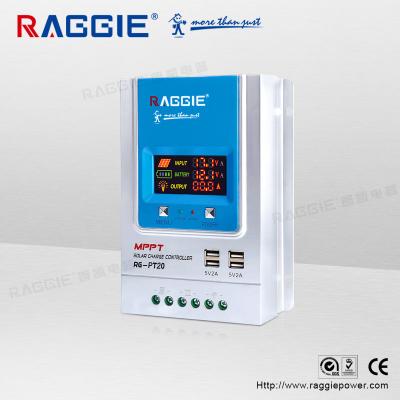 China Charger Controller RAGGIE 20A MPPT Solar Panel Charger Controller With USB for sale