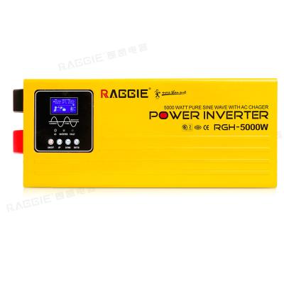 China RAGGIE 5KW 48V to 220V Output Solar Power Inverter with Intelligent Cooling LCD Screen 0.0722CBM/Ctn for sale