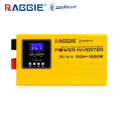 China RAGGIE 3000W 24V 220V Home Solar Inverter Pure Sinve Wave Inverter With Charger for sale