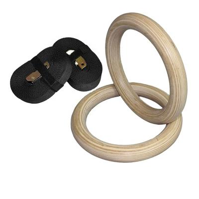 China Excellent Custom Material Black Ribbon Crossfit Training Wooden Fitness / Fitness Gym Gymnastic Rings OEM for sale