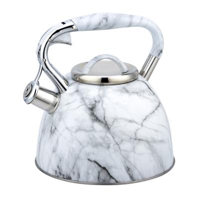 China 2021 New Arrival Stainless Steel Kettle Marble Pattern Surface Kettle Top Induction Capsule Bottom Viable 3.5L 4.0L for sale