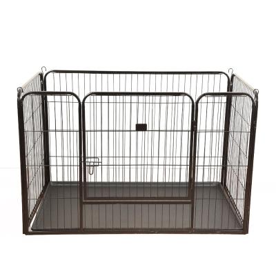 China Breathable Folding Pen Playpen Play Fence Enclosure Dog Cage For Puppy Cat Rabbit Portable 4 Panel With Tray for sale