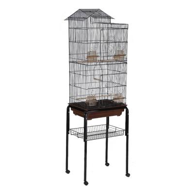 China Breathable Metal Aviary Parrot Bird Trap Cage Briding Cages For Parrot Pagoda Bird House Fence With Swing for sale