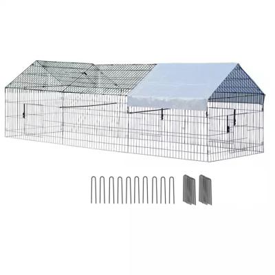 China Outdoor Animal Barrier With Protection Cover Cage Cat Duck Rabbit Coop House Poultry Chicken Playpen Metal Breathable Small for sale