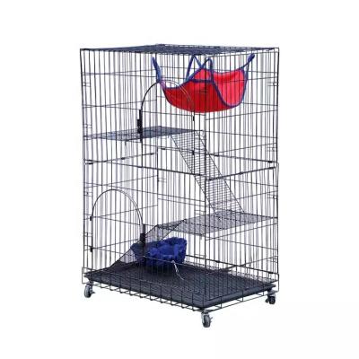 China Viable Metal Folding Pet Cat Villa Foldable Large Kitten Ferret Fence Cages House Indoor Outdoor 3/4/6 Wire Row for sale