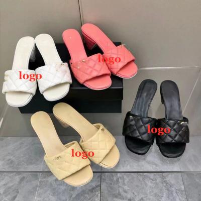 China 2022 fashion trend the same style bread uni-term sandals and slippers use round-toe open-toe high-heeled slippers for sale