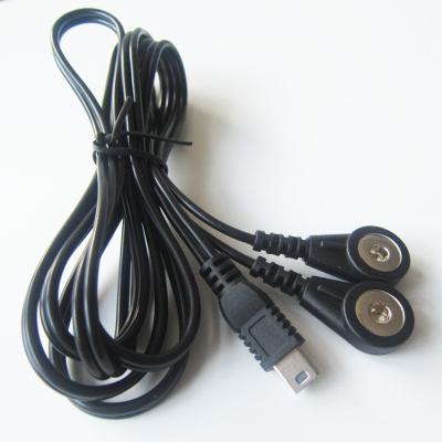 China Nickel plated micro ecg cable 1.50m ecg micro usb button flash ten electrode unit for sale