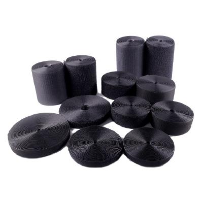 China Heat Resistance Nylon Black Sew On Hook And Loop Fasteners Tape Wholesale for sale