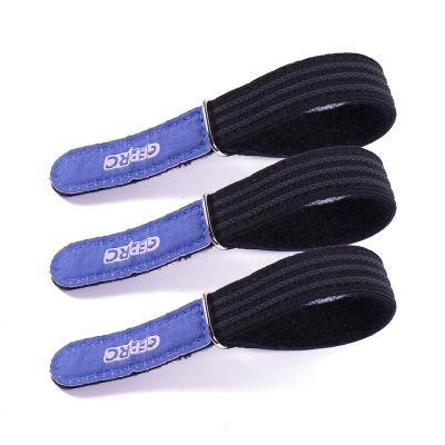 China Customized Viable Size Non-Slip Cable Management Easy Wrapping Hook And Loop Nylon Cable Tie With Stainless Steel Buckle for sale