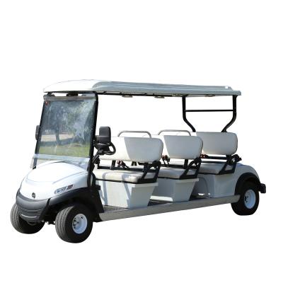 China 6 Seater Four Wheel Reasonable Price 48V Electric Golf Cart Blue Color With Back Seat Golf Tires 18/8.5-8 for sale