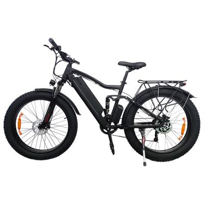 China Aluminum Alloy 17.5Ah Battery 26Inch E Bike 1000W 48V Full Suspension Fat Tire Electric Mountain Bike for sale