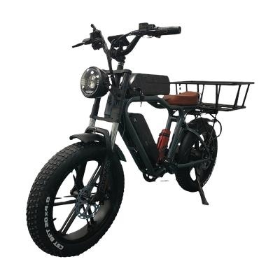 China Aluminum Alloy Fat Bike Fat Bike Ebike 750w/1000W 16+16 ah 48v Dual Batteries 55km/h Electric Bicycle Fast Electric Full Suspension for sale